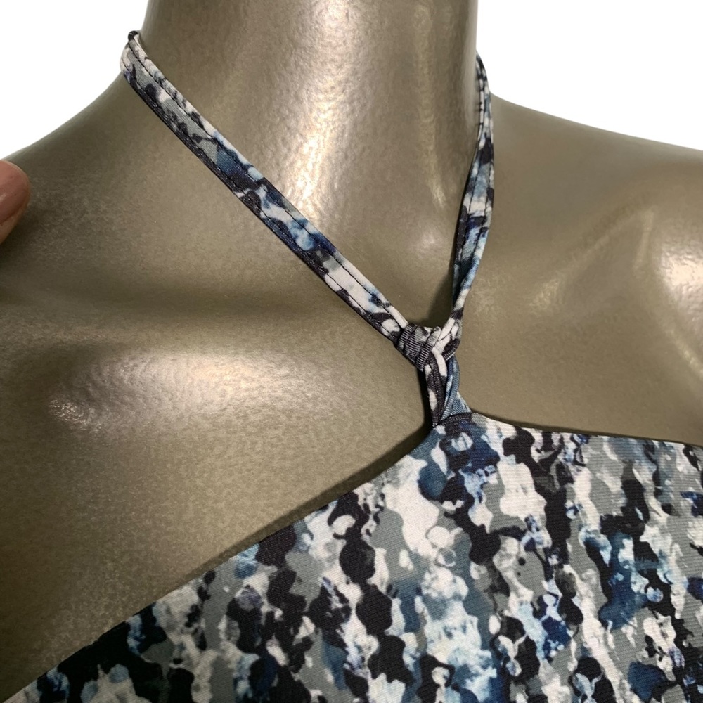 NEW! Deborah Viereck women’s XS jumpsuit printed stretch ruffle top sleeveless - Picture 7 of 10